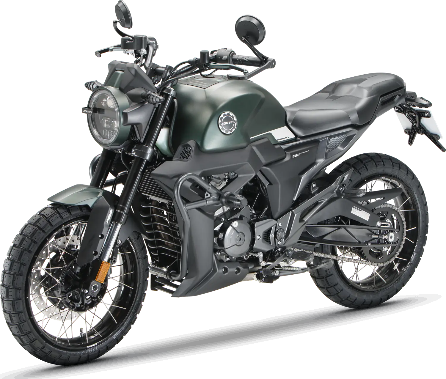 Zontes 125 Scrambler X 3/4 avant vert