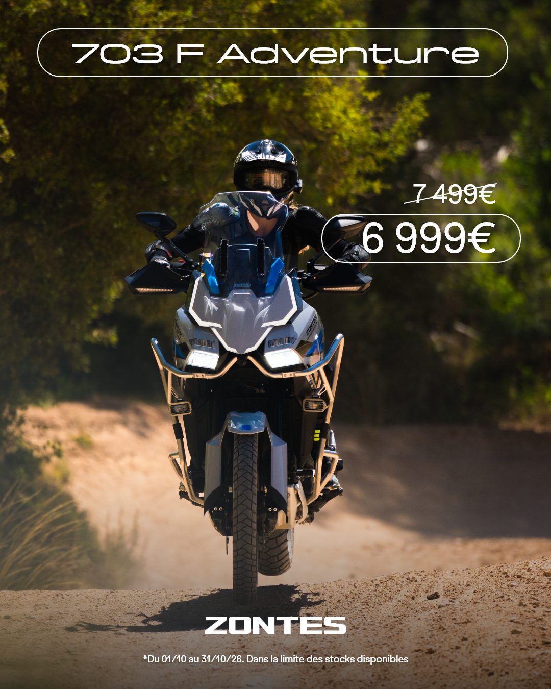 Offre Zontes 703 F Adventure – 500 € de remise